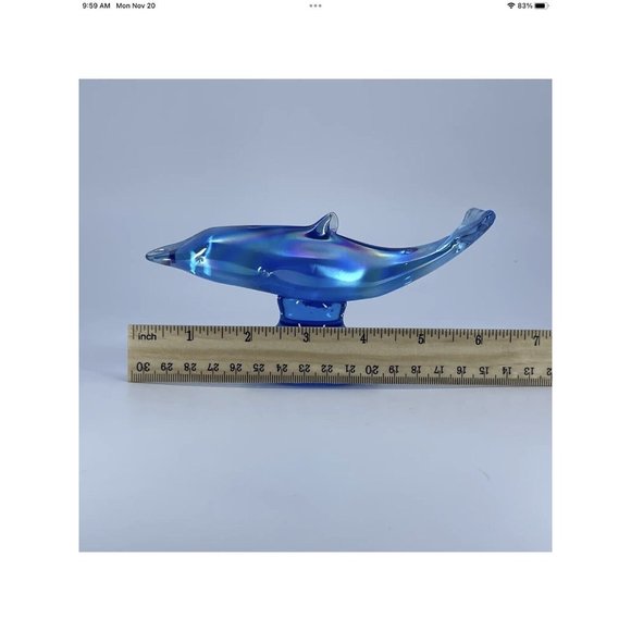 VTG Handmade Grandma Bluebirds Ron Roy Signed Dolphin Figurine Art Glass USA HTF - Picture 14 of 15